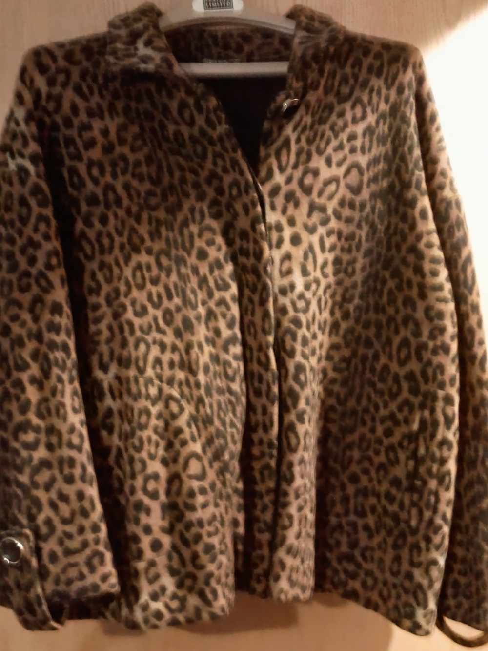 Jones New York Leopard Print Teddy Jacket in Brown and Black